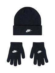 Nike Black Club Beanie and Glove Set - Image 1 of 7