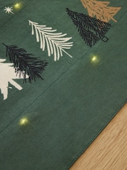 Green Scandi Christmas Tree Light Up Table Runner - Image 3 of 4