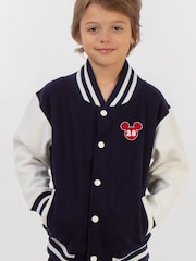 Brands In Blue Boys Disney Mickey Mouse Pose Varsity Jacket - Image 2 of 2