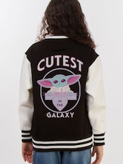 Brands In Black Girls Star Wars Mandalorian Cutest Varsity Jacket - Image 1 of 4