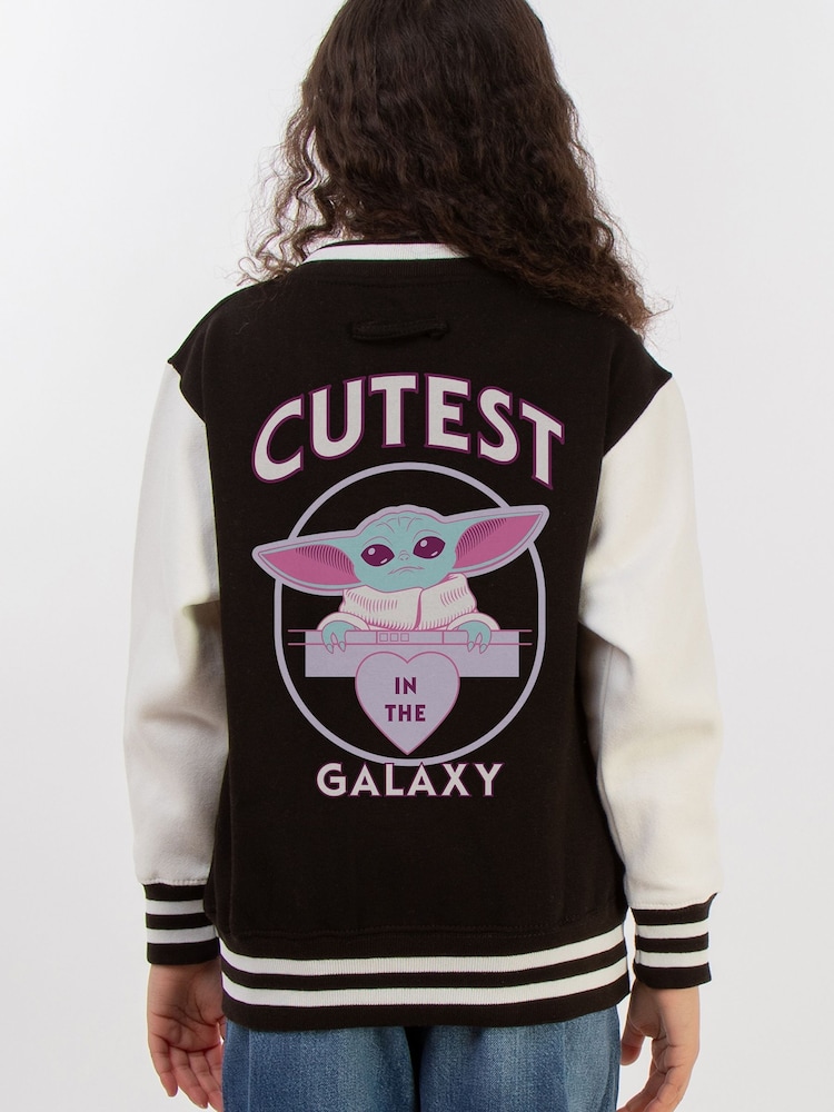 Brands In Black Girls Star Wars Mandalorian Cutest Varsity Jacket - Image 1 of 4