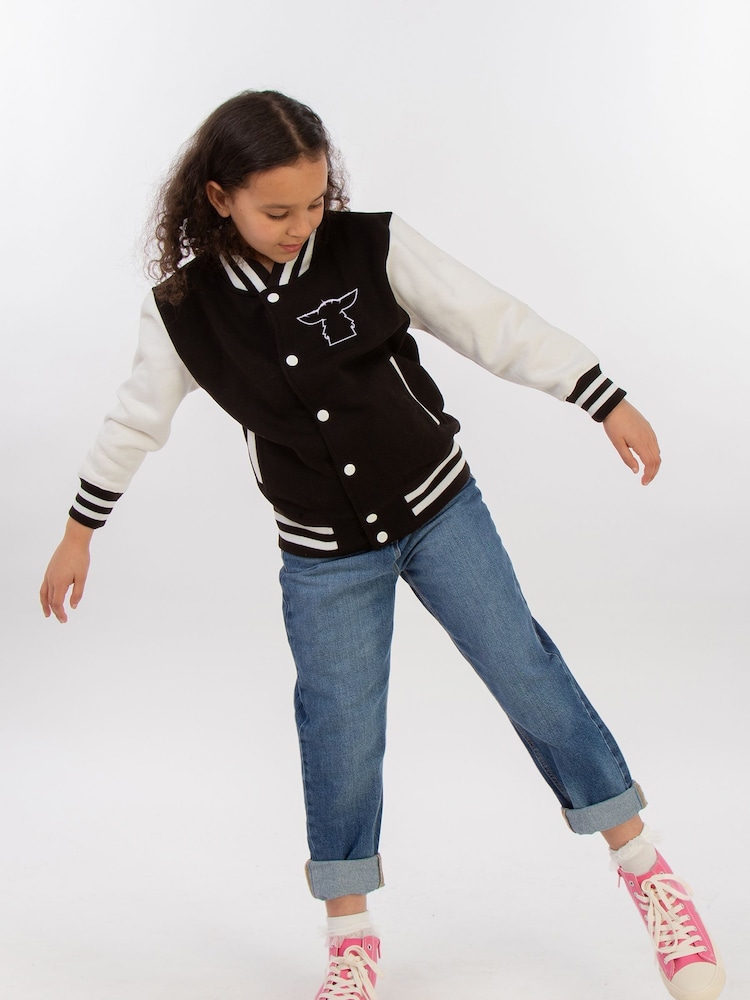 Brands In Black Girls Star Wars Mandalorian Cutest Varsity Jacket - Image 4 of 4