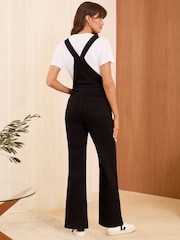 Love & Roses Denim Scallop Wide Leg Dungarees - Imagen 3 de 4