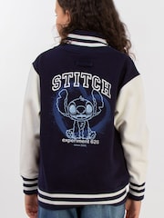 Brands In Blue Girls Disney Lilo and Stitch Heart Varsity Jacket - Image 1 of 4