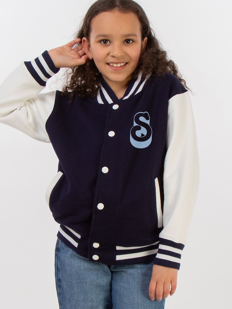 Brands In Blue Girls Disney Lilo and Stitch Heart Varsity Jacket - Image 2 of 4