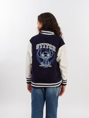 Brands In Blue Girls Disney Lilo and Stitch Heart Varsity Jacket - Image 3 of 4