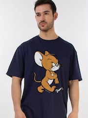 Brands In Blue Mens Tom and Jerry Mouse 100% Cotton T-Shirt - Image 1 of 4