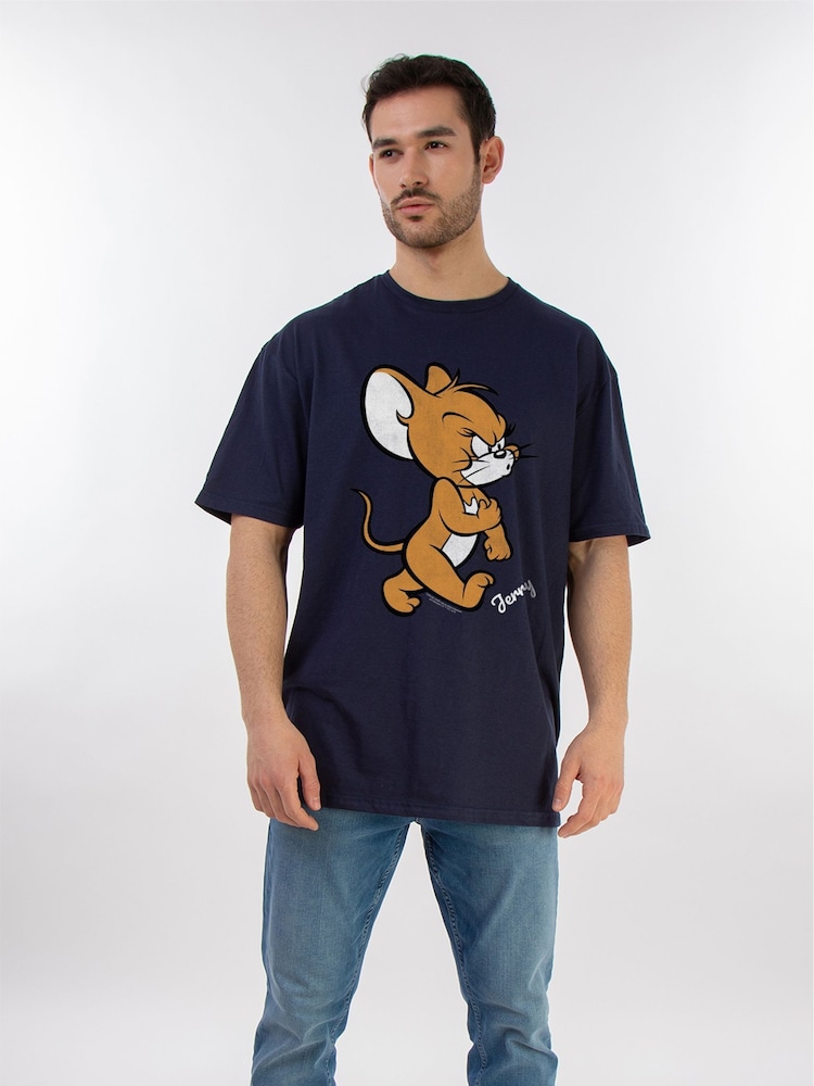 Brands In Blue Mens Tom and Jerry Mouse 100% Cotton T-Shirt - Image 2 of 4