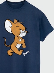 Brands In Blue Mens Tom and Jerry Mouse 100% Cotton T-Shirt - Image 4 of 4