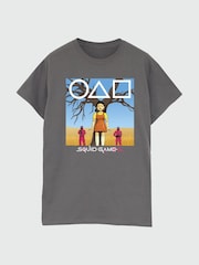 Brands In Grey Womens Netflix Squid Game Young Hee 100% Cotton T-Shirt - Image 3 of 4
