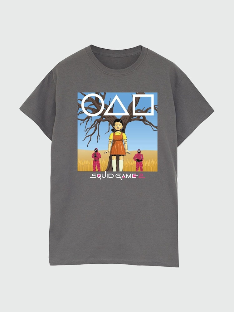 Brands In Grey Womens Netflix Squid Game Young Hee 100% Cotton T-Shirt - Image 3 of 4