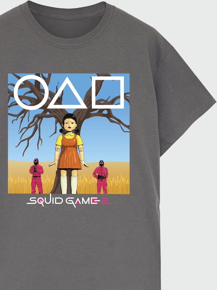 Brands In Grey Womens Netflix Squid Game Young Hee 100% Cotton T-Shirt - Image 4 of 4