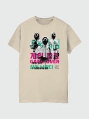 Brands In Natural Mens Netflix Squid Game I Survived 100% Cotton T-Shirt - Image 2 of 3
