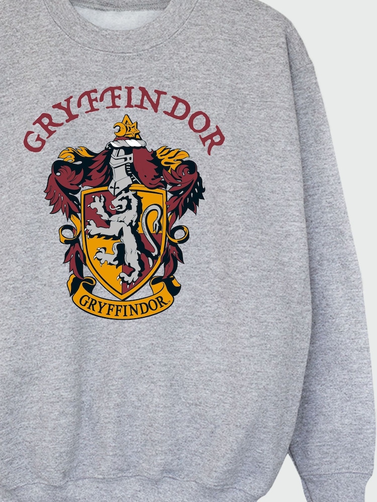Brands In Grey Girls Harry Potter Gryffindor Crest Heather Sweatshirt - Image 4 of 4