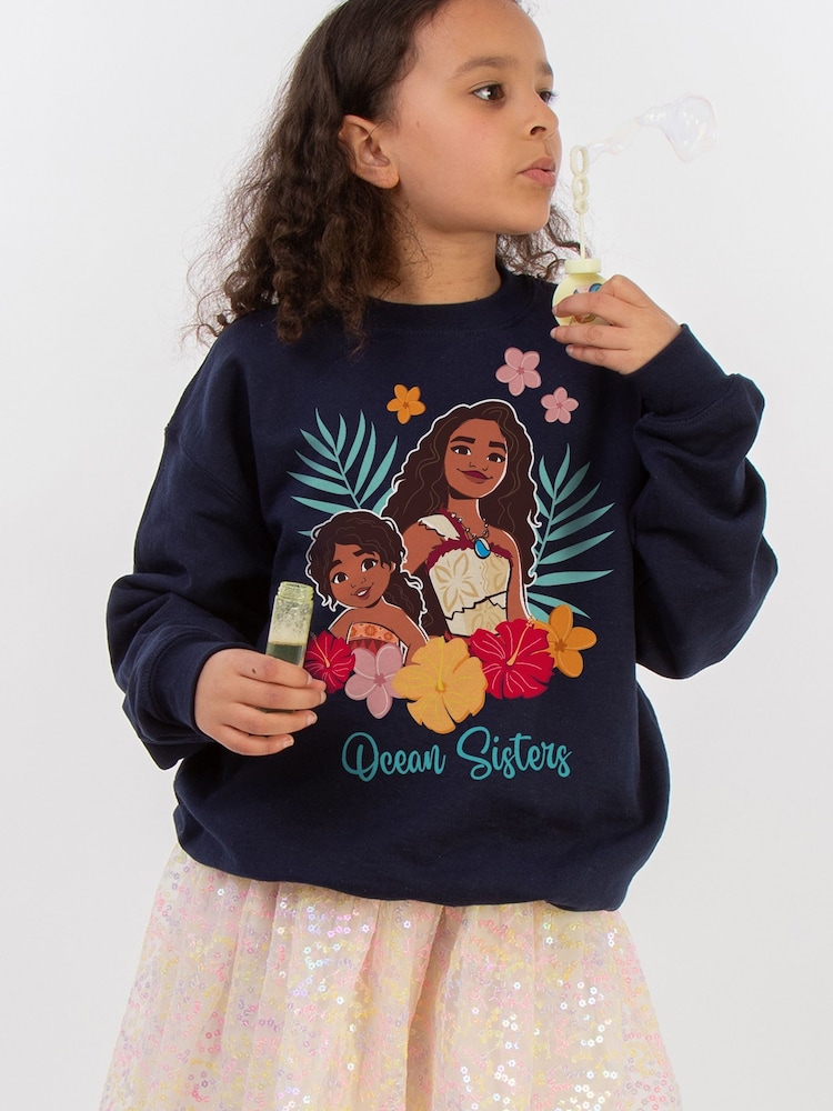 Brands In Blue Girls Sisters Disney Moana Ocean Sweatshirt - Image 1 of 3