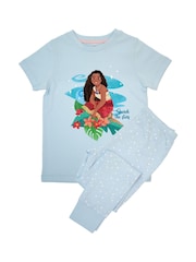 Brands In Blue Baby Girls Disney Moana Search The Stars Stars 100% Cotton Pyjamas - Image 3 of 4