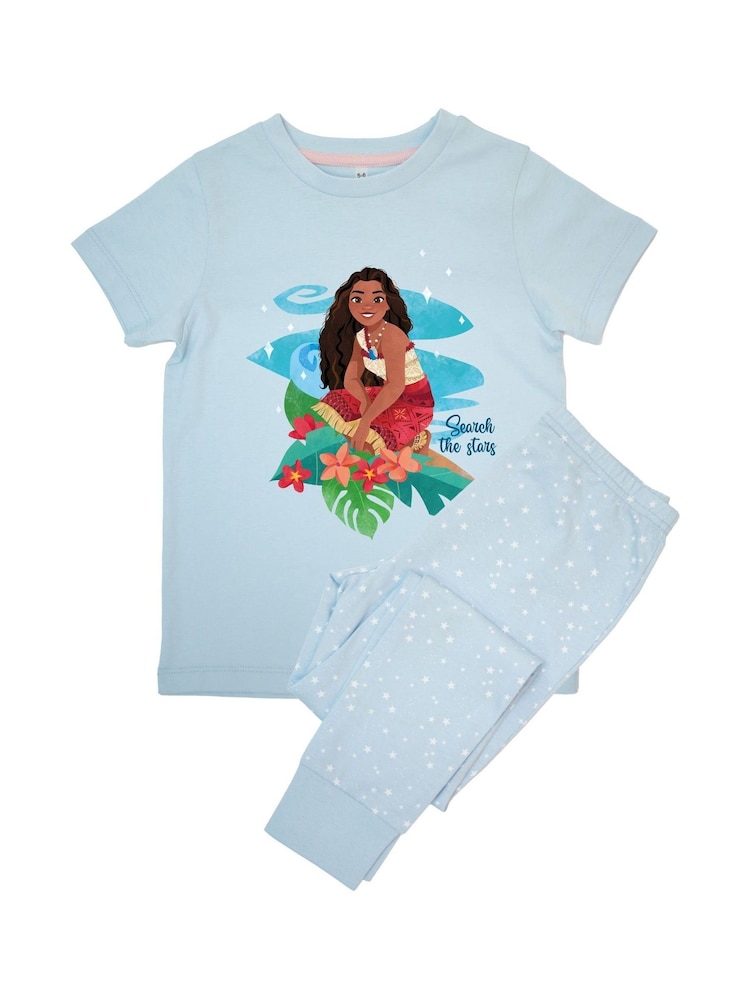 Brands In Blue Baby Girls Disney Moana Search The Stars Stars 100% Cotton Pyjamas - Image 3 of 4