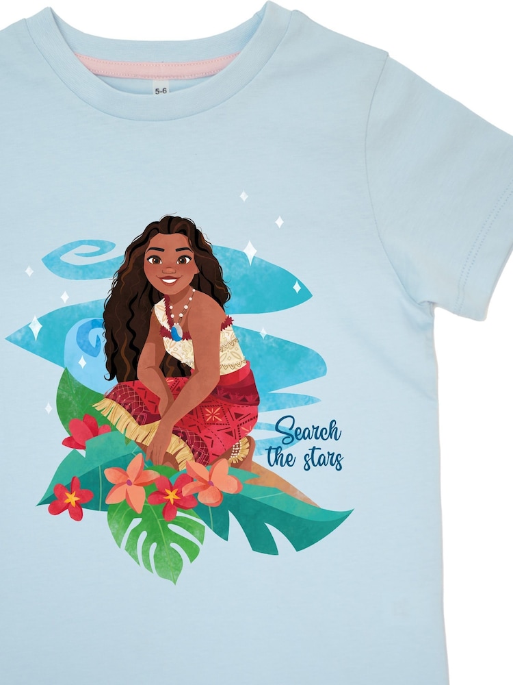 Brands In Blue Baby Girls Disney Moana Search The Stars Stars 100% Cotton Pyjamas - Image 4 of 4