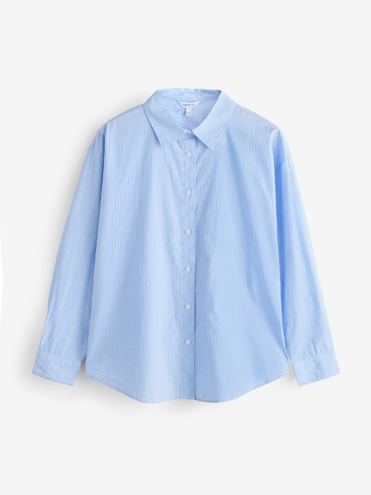 Blue Ticking Stripe Pure Cotton Button Down Shirt - Image 1 of 1