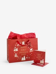 Red Babys First Christmas 2025 Gift Bag and Card Set - Image 1 of 1