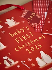 Red Babys First Christmas 2025 Gift Bag and Card Set - Image 2 of 3