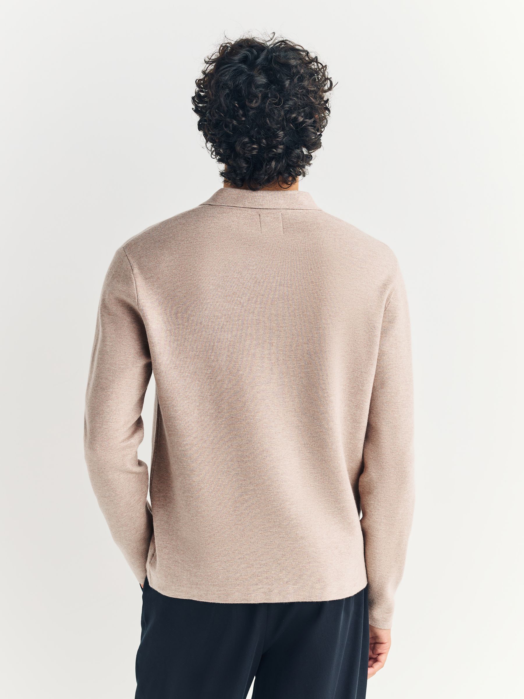 Buy Oatmeal Zip Neck N. Premium Regular Fit Premium Mid Weight