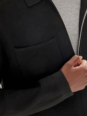 Black Regular Fit Premium Knitted Zip Through Shacket - Image 5 of 8