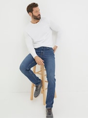 FatFace Indigo Blue Straight Fit Jeans - Image 3 of 5