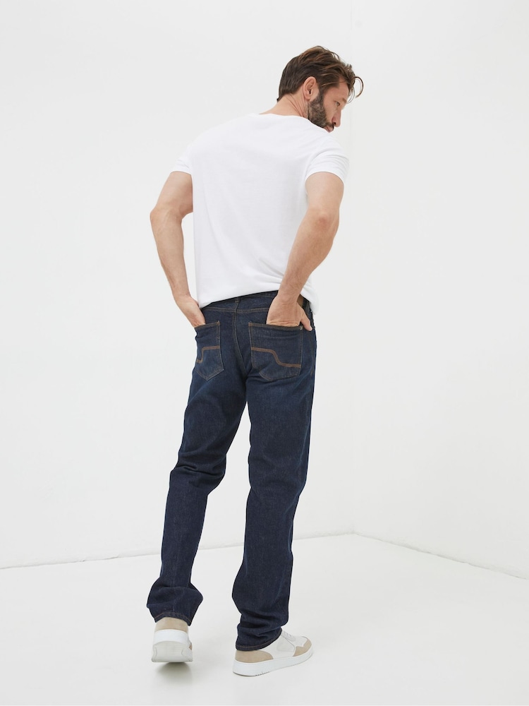 FatFace Dark Vintage Blue Straight Fit Straight Fit Jeans - Image 2 of 3 FatFace Dark Vintage Blue Straight Fit Straight Fit Jeans - Image 2 of 3