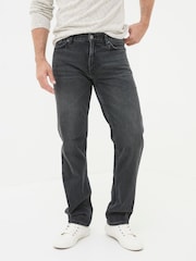 FatFace Washed Black Straight Fit Jeans - Image 3 of 5