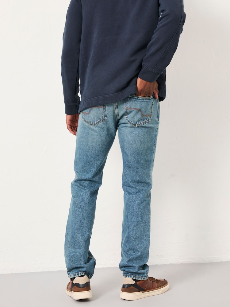 FatFace Denim Blue Tint Straight Fit Jeans - Image 2 of 6 FatFace Denim Blue Tint Straight Fit Jeans - Image 2 of 6
