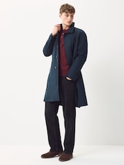 Brick Red Regular Fit Knit Argyle Pattern Long Sleeve Polo Shirt - Image 3 of 8
