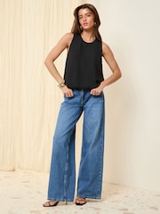 Friends Like These Black Bubble Hem Sleeveless Blouse - Image 2 of 4