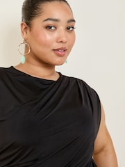 Black - Friends Like These Slinky Drape Top - Image 4 of 4