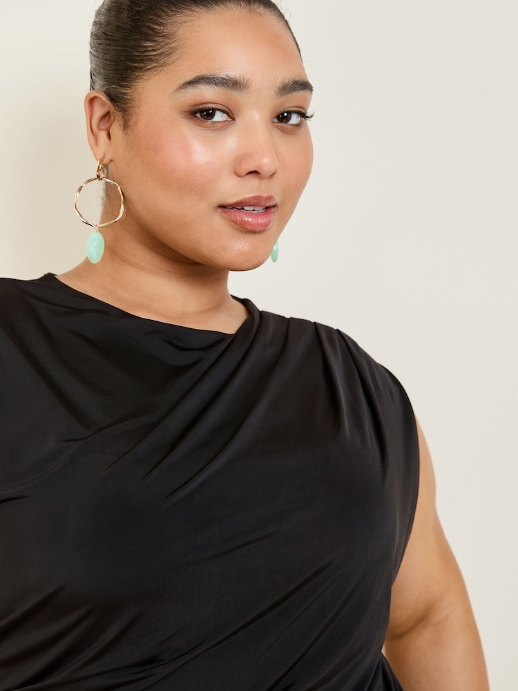 Black - Friends Like These Slinky Drape Top - Image 4 of 4