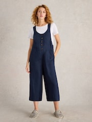 White Stuff Blue Viola 100% Linen Dungarees - Image 1 of 6