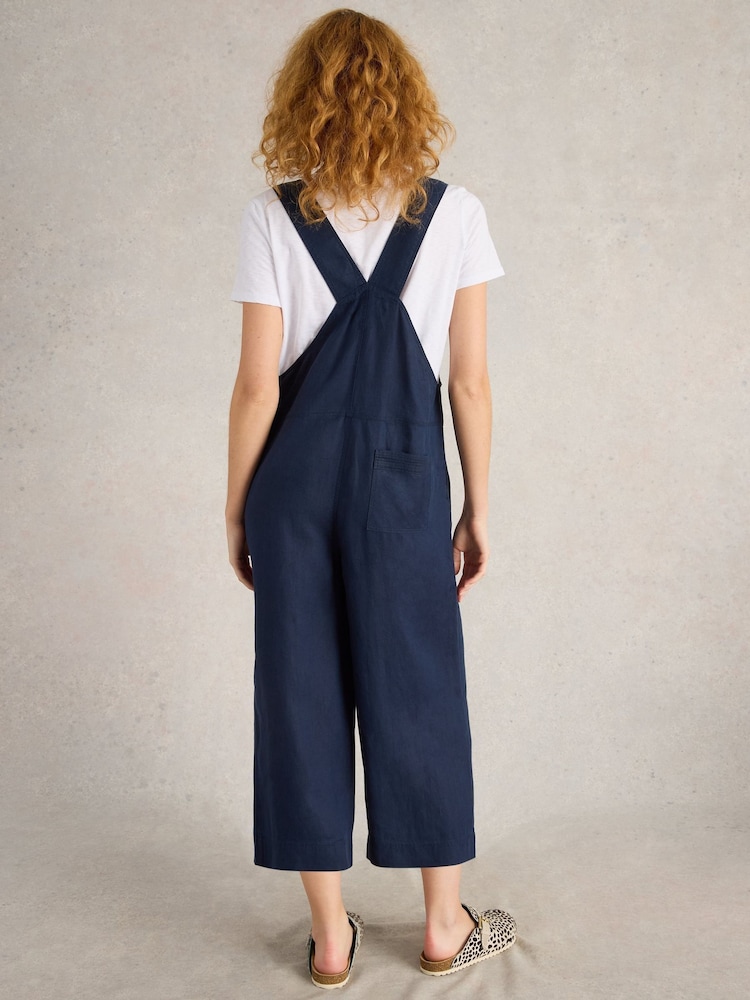 White Stuff Blue Viola 100% Linen Dungarees - Image 2 of 6