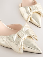 Dourado - Forever Comfort Salto Slingback com Biqueira ® Ponta e Laço - Imagem 11 de 11