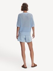 Varley Cashmere Blue Callie Knit 100% Cotton Top - Image 2 of 7