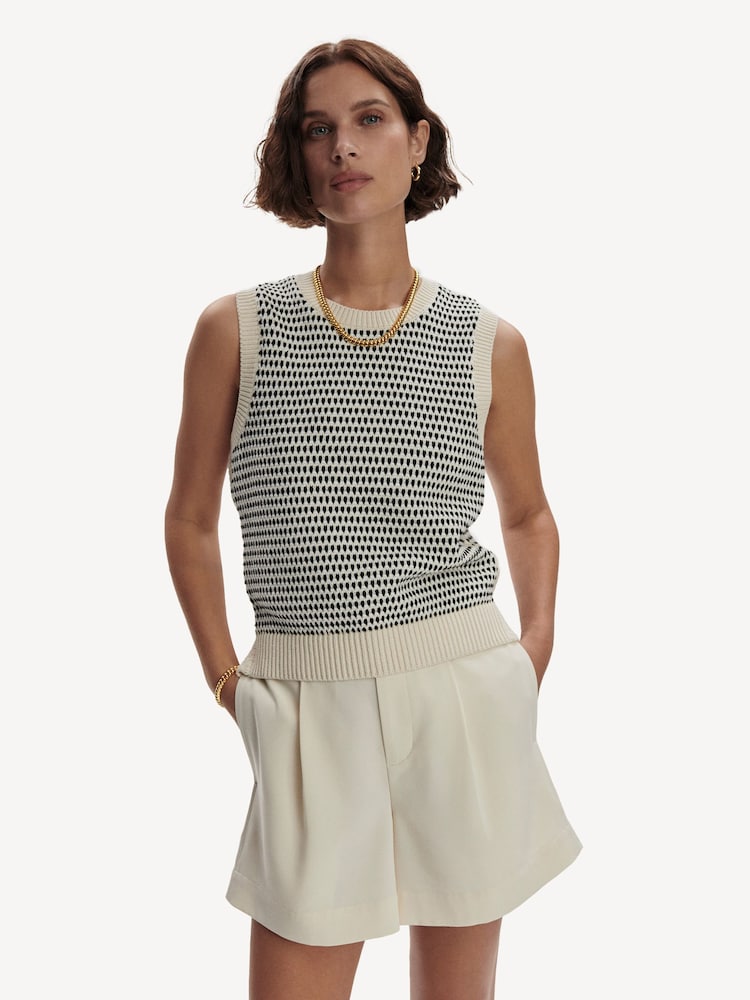 Varley Cream Knowles Textured Knit Vest - Image 5 of 5