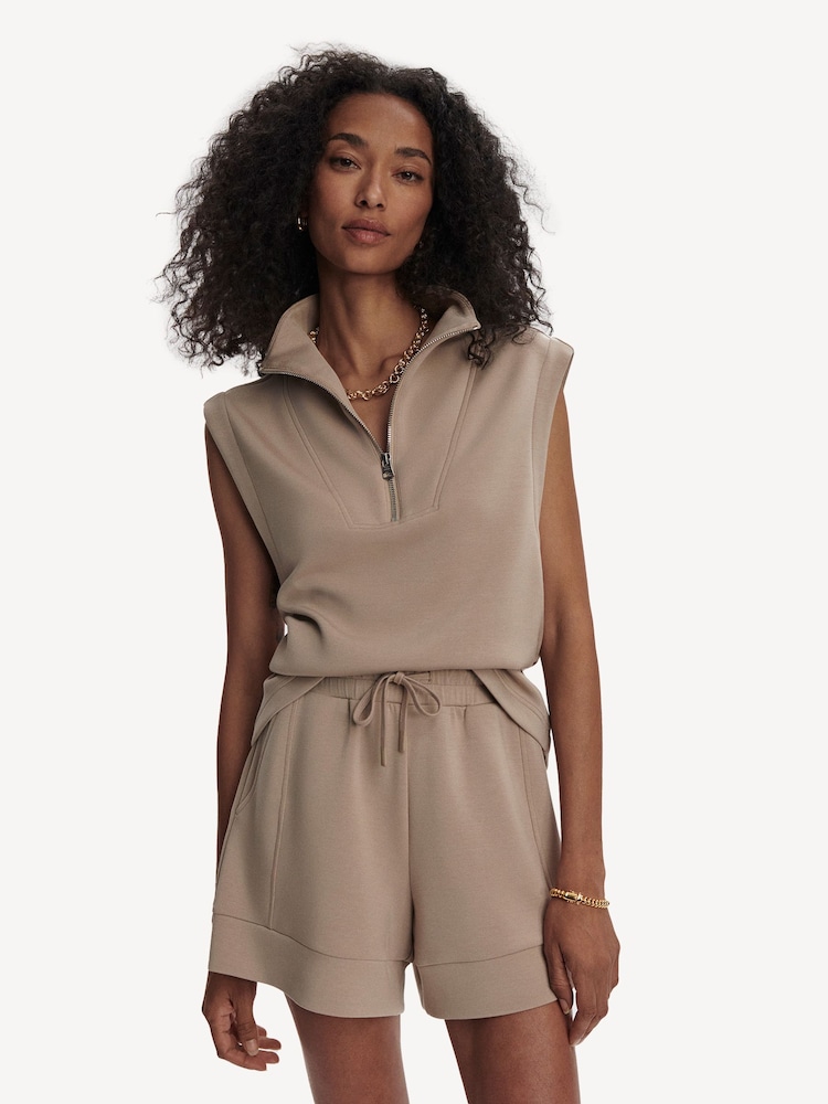 Varley Taupe Marl Atrium High Rise Shorts 4.5 - Image 2 of 5