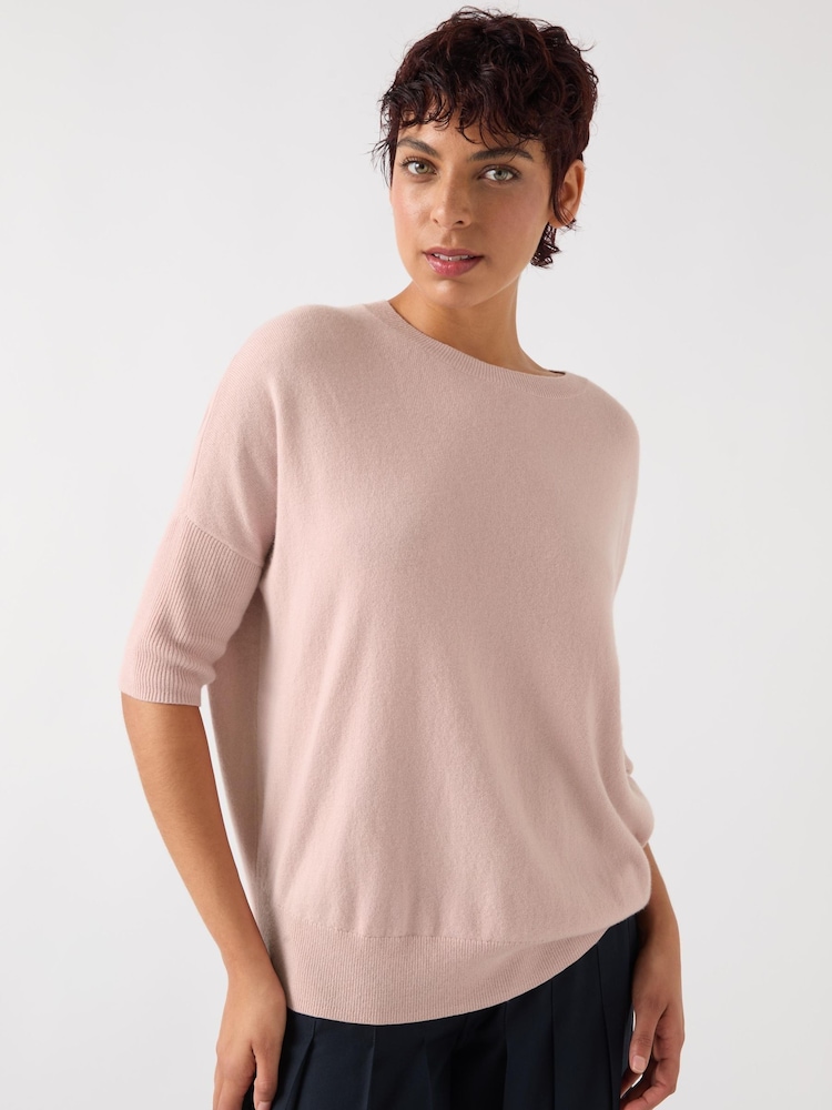 LK Bennett Mara Wool Blend Knitted Drop Sleeve T-Shirt - Imagen 1 de 5 LK Bennett Mara Wool Blend Knitted Drop Sleeve T-Shirt - Imagen 1 de 5