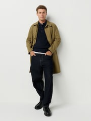 أزرق داكن أزرق - Regular Fit Textured Long Sleeve Knit Polo Shirt with Wool - صورة 3 من 6