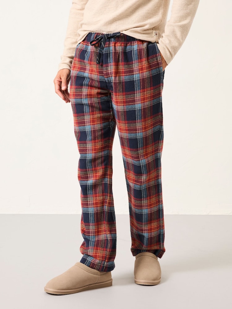 FatFace Lomond Blue Check Pyjama Bottoms - Image 1 of 6