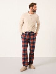 FatFace Lomond Blue Check Pyjama Bottoms - Image 5 of 6