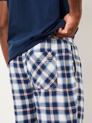 FatFace Boray Light Blue Check Pyjama Bottoms - Image 4 of 6