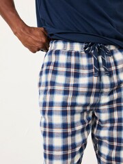 FatFace Boray Light Blue Check Pyjama Bottoms - Image 5 of 6