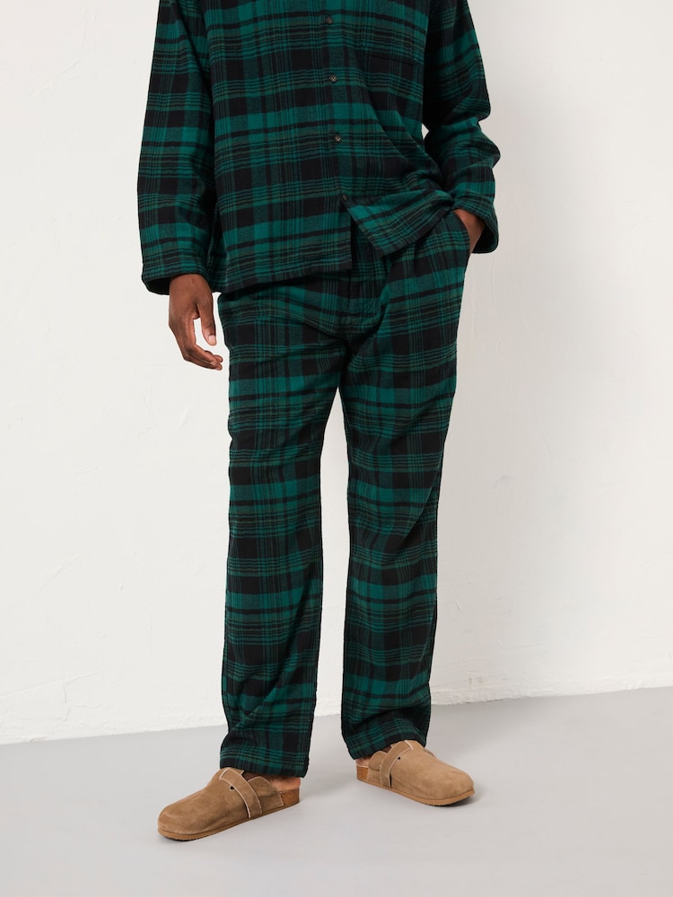 FatFace Samphrey Dark Green Check Pyjama Bottoms - Image 1 of 4 FatFace Samphrey Dark Green Check Pyjama Bottoms - Image 1 of 4