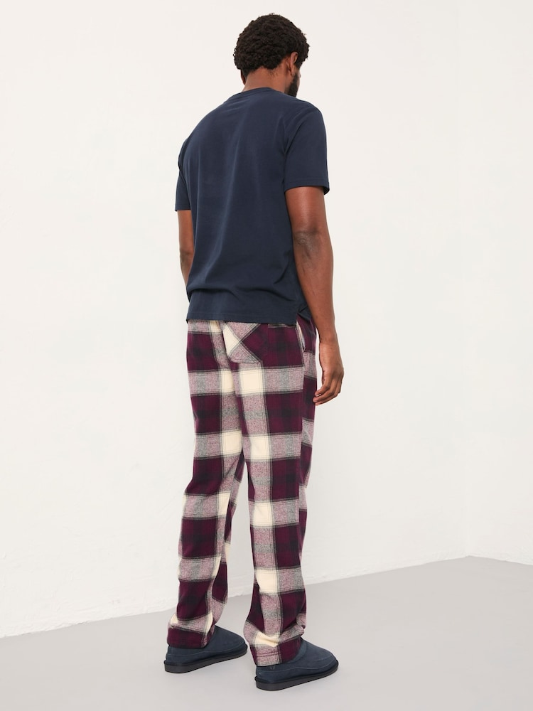 FatFace Connel Burgundy Red Check Pyjama Bottoms - Image 2 of 6 FatFace Connel Burgundy Red Check Pyjama Bottoms - Image 2 of 6