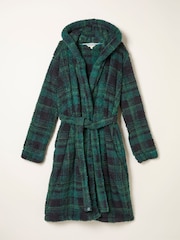 FatFace Dark Green Snuggle Check Robe - Image 6 of 6